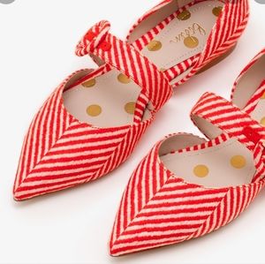 Boden womens flats 39 red white striped size 8